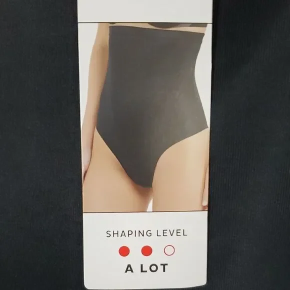 SPANX Red Hot High-Waisted Black Thong Size XL NWT - Picture 3 of 6